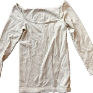 Free People- Cream Long Sleeve Intimates Top